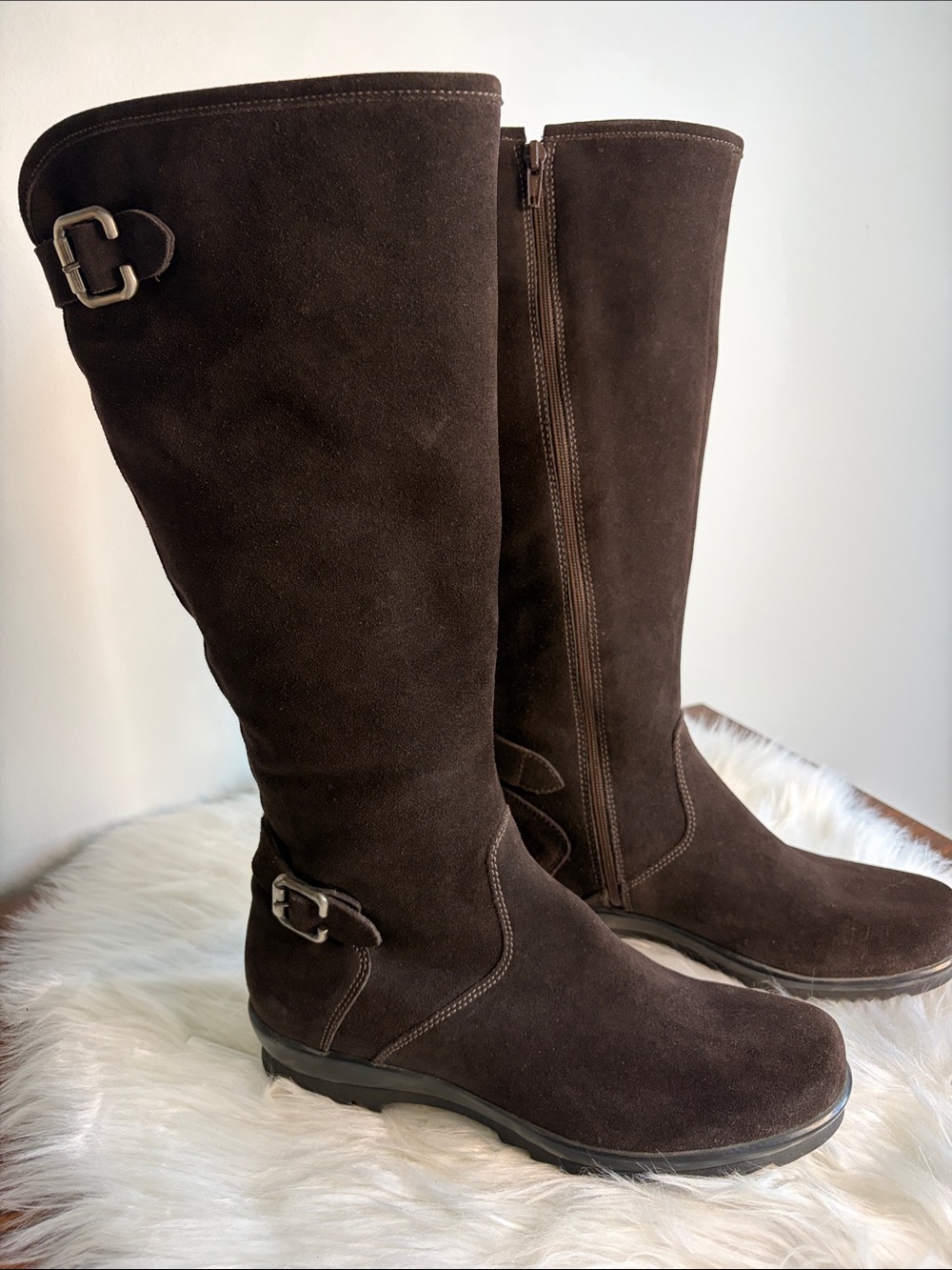 🇨🇦LA CANADIENNE Brown Suede "Tovah" Waterproof High Boots 7.5 M